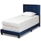 Baxton Studio Caprice Modern and Contemporary Glam Navy Blue Velvet Fabric Twin Size Panel Bed 183-11256-Zoro - alternate 1